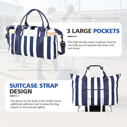 Travel Duffle Bag, Waterproof Weekender Bag Carry On Tote Bags for Women, Travel Essentials Sport Gym Bag for Men, Hospital Bag for Labor and Delivery, Overnight Bag Luggage Bag with Trolley Sleeve