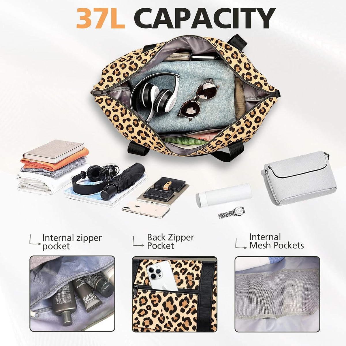 Travel Duffle Bag, Waterproof Weekender Bag Carry On Tote Bags for Women, Travel Essentials Sport Gym Bag for Men, Hospital Bag for Labor and Delivery, Overnight Bag Luggage Bag with Trolley Sleeve