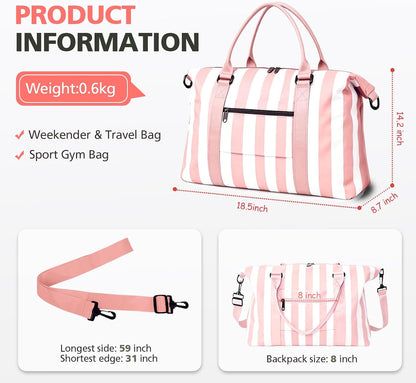 Travel Duffle Bag, Waterproof Weekender Bag Carry On Tote Bags for Women, Travel Essentials Sport Gym Bag for Men, Hospital Bag for Labor and Delivery, Overnight Bag Luggage Bag with Trolley Sleeve