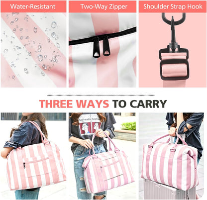 Travel Duffle Bag, Waterproof Weekender Bag Carry On Tote Bags for Women, Travel Essentials Sport Gym Bag for Men, Hospital Bag for Labor and Delivery, Overnight Bag Luggage Bag with Trolley Sleeve