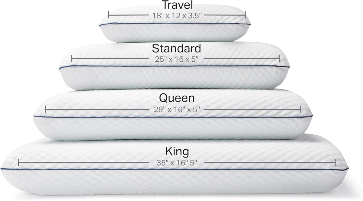 Cooling Gel Memory Foam Camping Pillow – Travel Size, Ventilated Cooling Pillow for Side & Back Sleepers, Neck Support, Compact with Carry Bag, Washable Cover