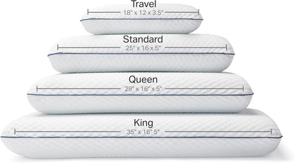 Cooling Gel Memory Foam Camping Pillow – Travel Size, Ventilated Cooling Pillow for Side & Back Sleepers, Neck Support, Compact with Carry Bag, Washable Cover