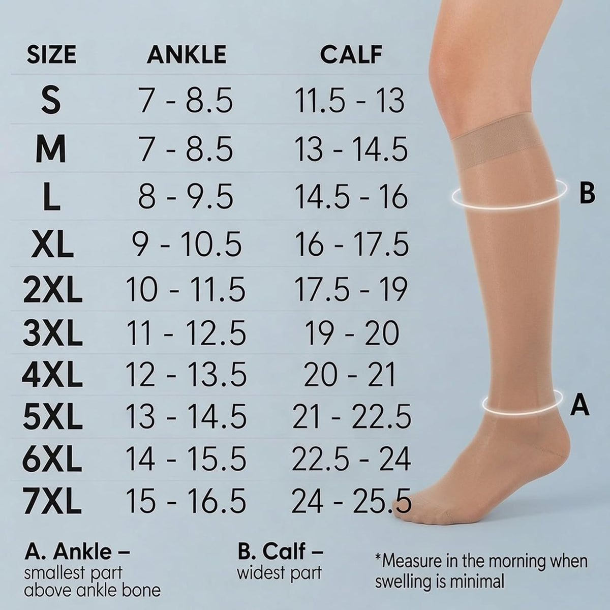 ABSOLUTE SUPPORT Sheer Travel Compression Socks 15-20mmHg, Nude, Large