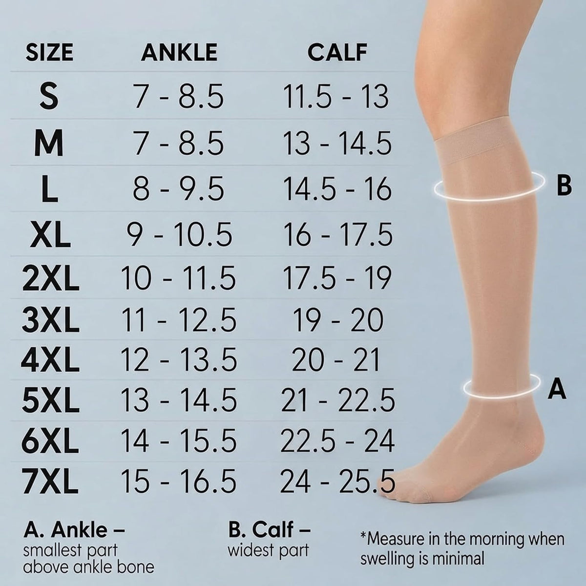 ABSOLUTE SUPPORT Sheer Travel Compression Socks 15-20mmHg, Nude, Large