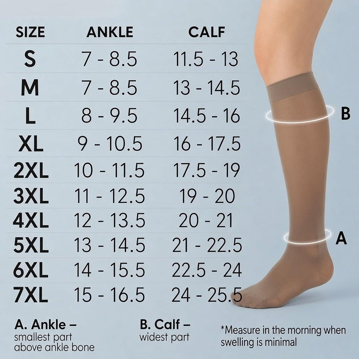 ABSOLUTE SUPPORT Sheer Travel Compression Socks 15-20mmHg, Nude, Large