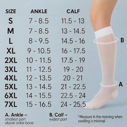 ABSOLUTE SUPPORT Sheer Travel Compression Socks 15-20mmHg, Nude, Large