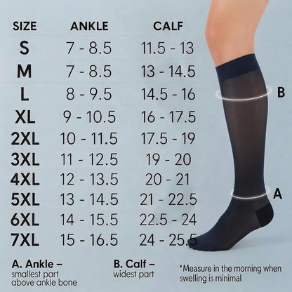 ABSOLUTE SUPPORT Sheer Travel Compression Socks 15-20mmHg, Nude, Large