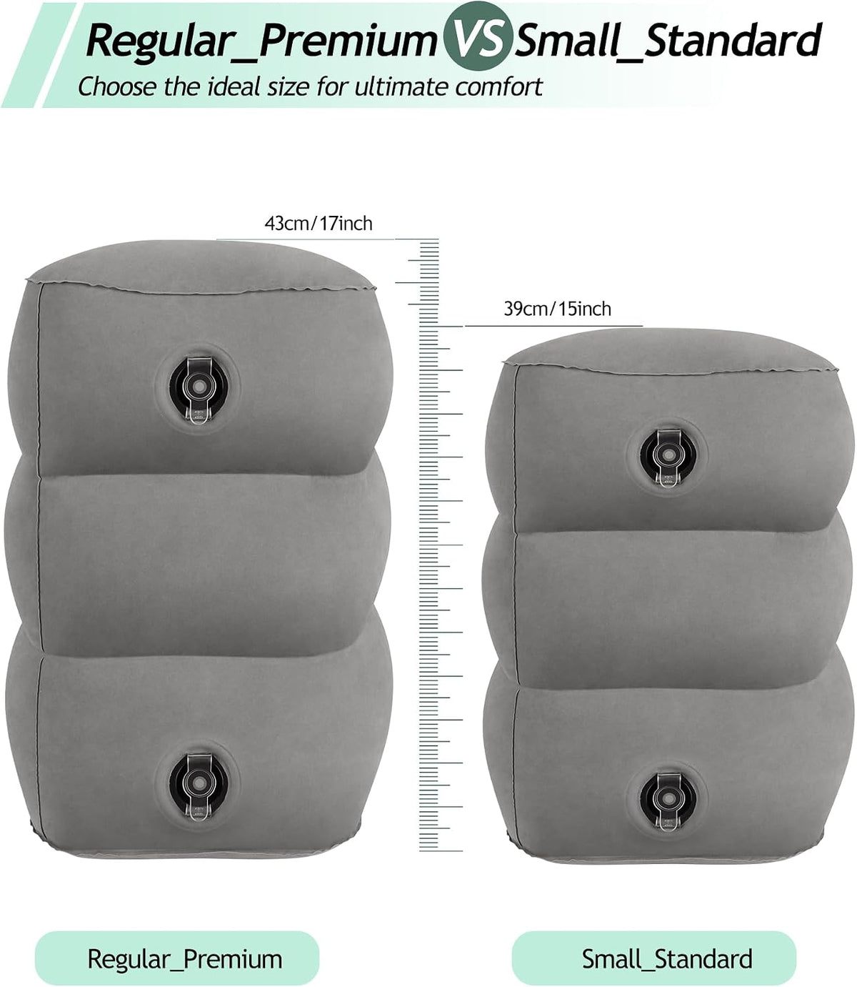 Inflatable Foot Rest Pillow, Kids Airplane Bed, Adjustable 3 Layers Height Leg Rest Pillow, Airplane Travel Essentials Great for Office, Home, Trains, Cars