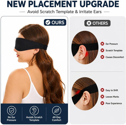 Sleep Mask for Side Sleepers, Machine Washable Eye Mask, Black
