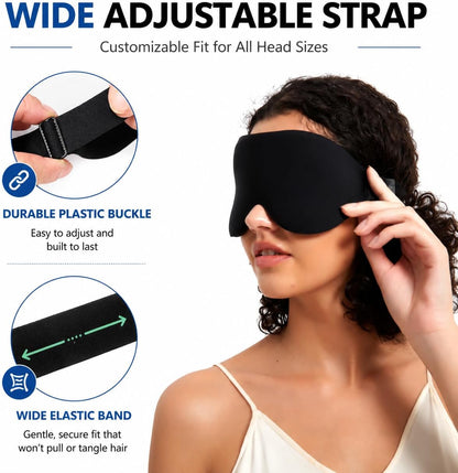 Sleep Mask for Side Sleepers, Machine Washable Eye Mask, Black