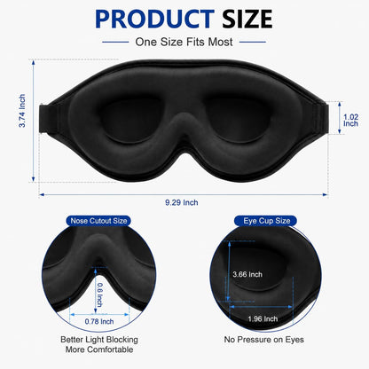 Sleep Mask for Side Sleepers, Machine Washable Eye Mask, Black