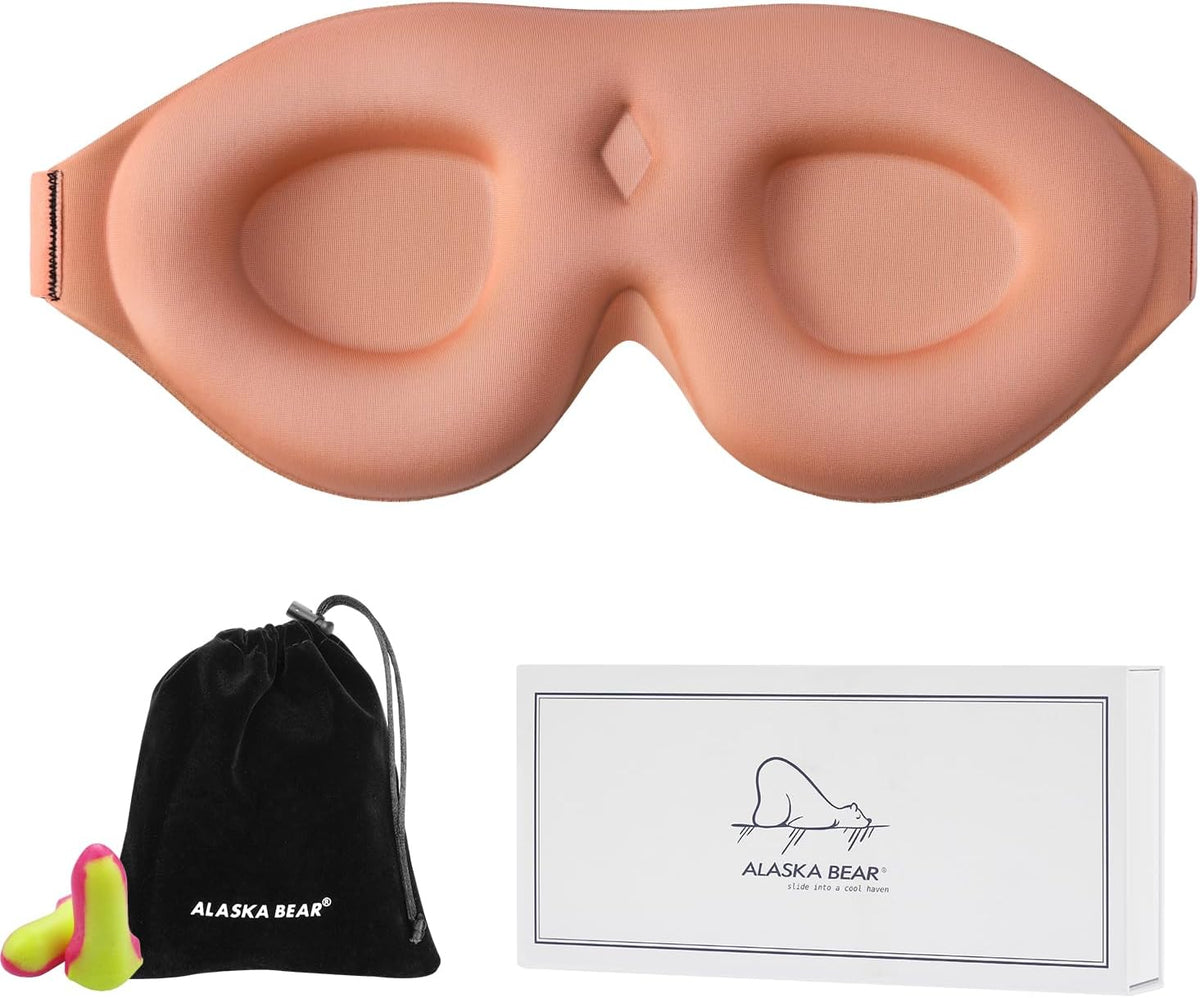 Sleep Mask for Side Sleepers, Machine Washable Eye Mask, Black