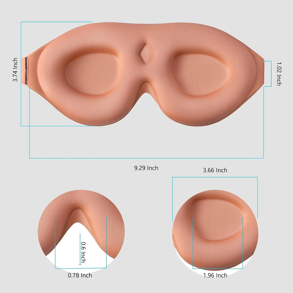 Sleep Mask for Side Sleepers, Machine Washable Eye Mask, Black