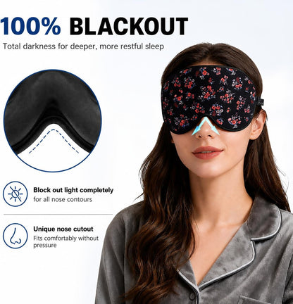 Sleep Mask for Side Sleepers, Machine Washable Eye Mask, Black