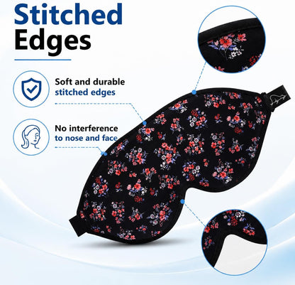 Sleep Mask for Side Sleepers, Machine Washable Eye Mask, Black