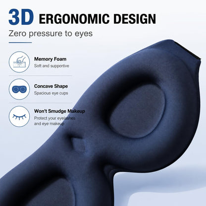 Sleep Mask for Side Sleepers, Machine Washable Eye Mask, Black