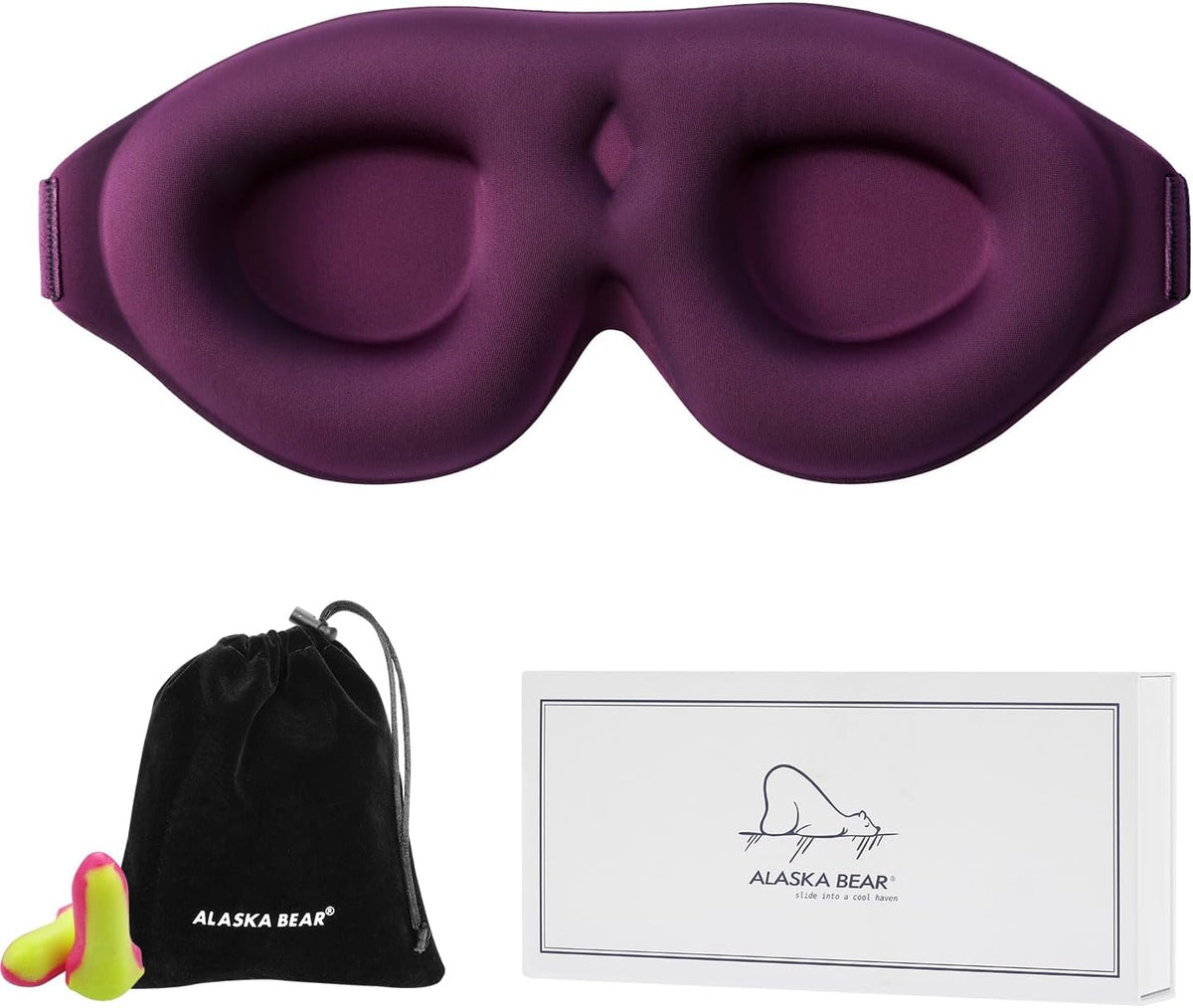 Sleep Mask for Side Sleepers, Machine Washable Eye Mask, Black