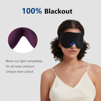 Sleep Mask for Side Sleepers, Machine Washable Eye Mask, Black