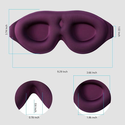 Sleep Mask for Side Sleepers, Machine Washable Eye Mask, Black