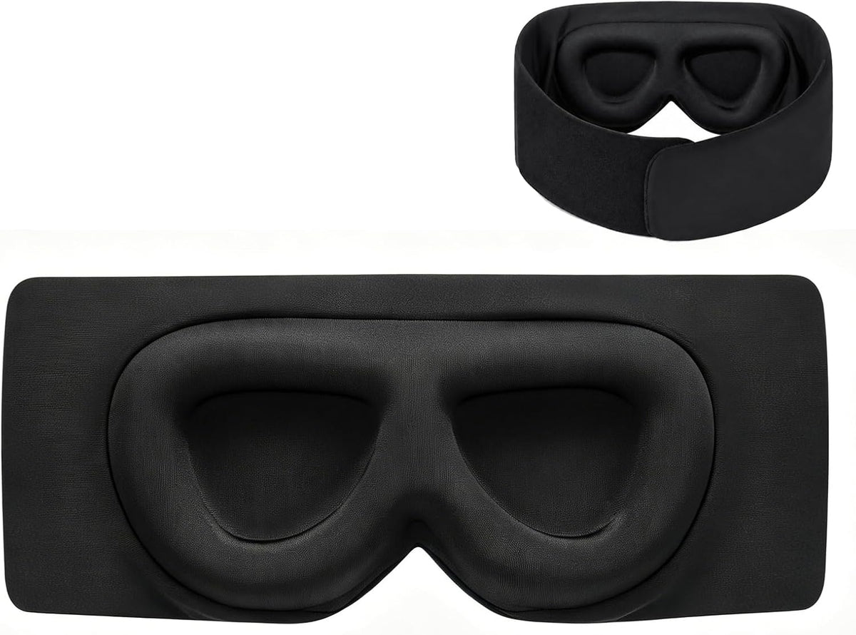 Sleep Mask for Side Sleepers, Machine Washable Eye Mask, Black