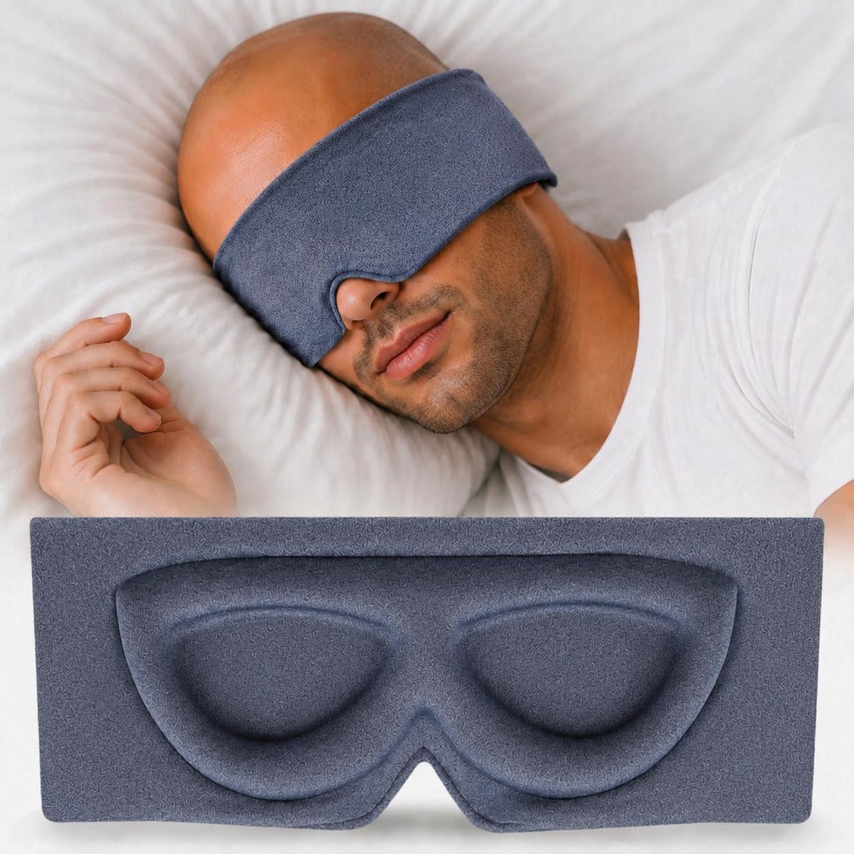 Sleep Mask for Side Sleepers, Machine Washable Eye Mask, Black