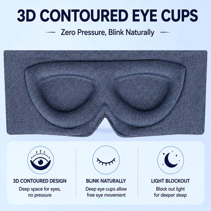 Sleep Mask for Side Sleepers, Machine Washable Eye Mask, Black