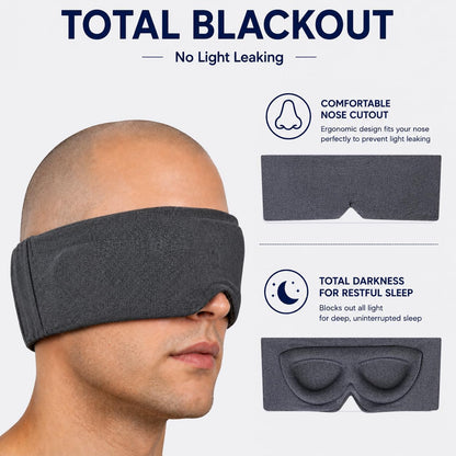 Sleep Mask for Side Sleepers, Machine Washable Eye Mask, Black