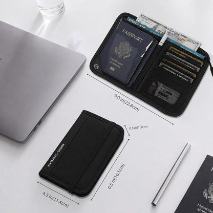 Family Passport Holder Organizer, RFID Blocking Travel Document Case, Lightweight Large Passport Cover Case Waterproof Bag Document Organizer for Women & Men