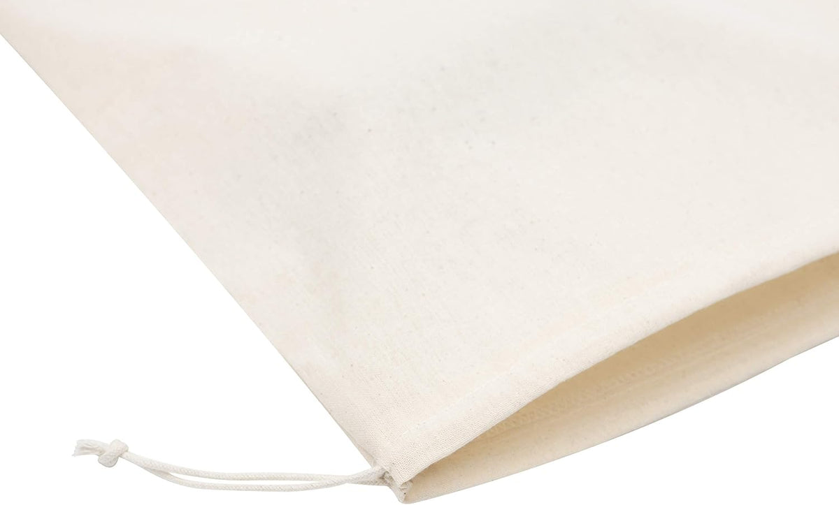 100% Cotton Muslin Drawstring Bags (12x16 Inch - 6-Pack) Large Beige Fabric Cotton Shoe Bag and Storage Pouches for Shoes Storage Pantry Gifts Laundry Travel