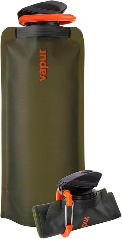 Collapsible Water Bottle with Carabiner, 23oz (0.7L), Olive
