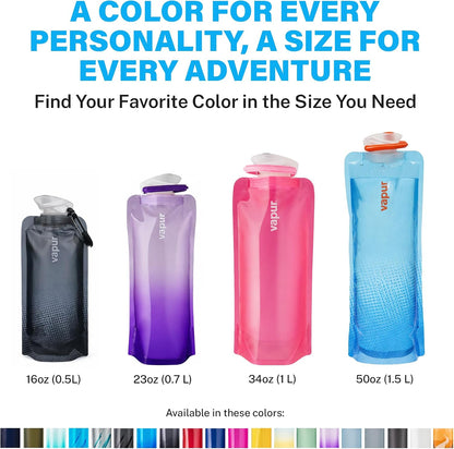 Collapsible Water Bottle with Carabiner, 23oz (0.7L), Olive