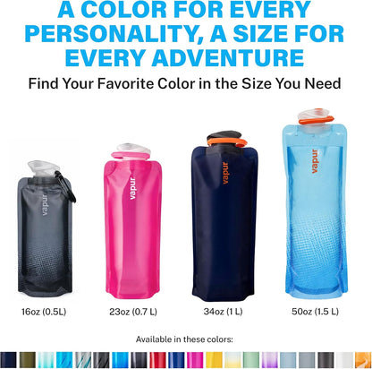 Collapsible Water Bottle with Carabiner, 23oz (0.7L), Olive