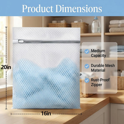 3Pcs Laundry Bags Mesh Wash Bags，12 x 16 inches