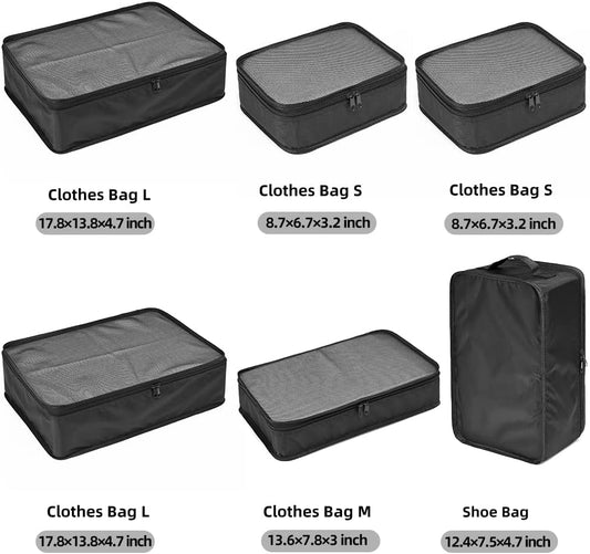 Travel Packing Cubes, Luggage Organizers with Shoe Bag