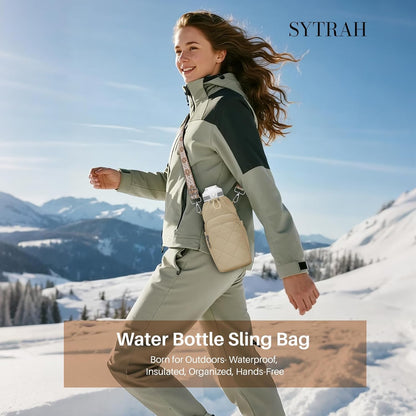 Water Bottle Bag Crossbody，Insulated Holder Purse