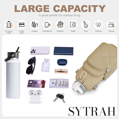 Water Bottle Bag Crossbody，Insulated Holder Purse