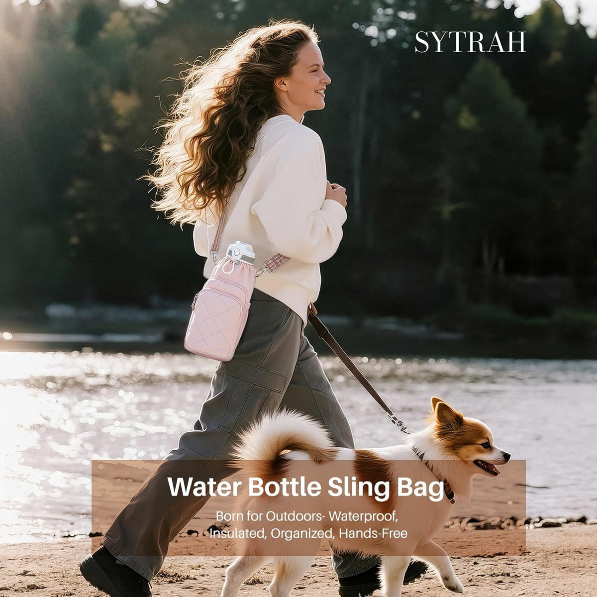 Water Bottle Bag Crossbody，Insulated Holder Purse