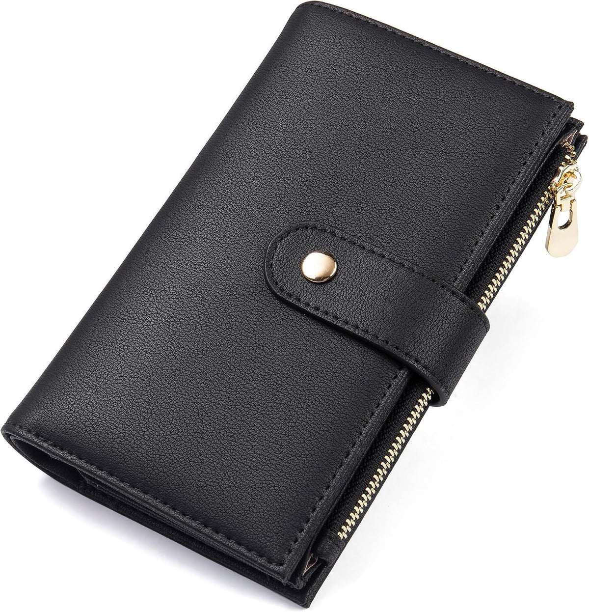 Women's Wallets RFID Blocking Leather Trifold Clutch Wallet Credit Card Holder Ladies Travel Wallet Purse with Passport/Pen Holder