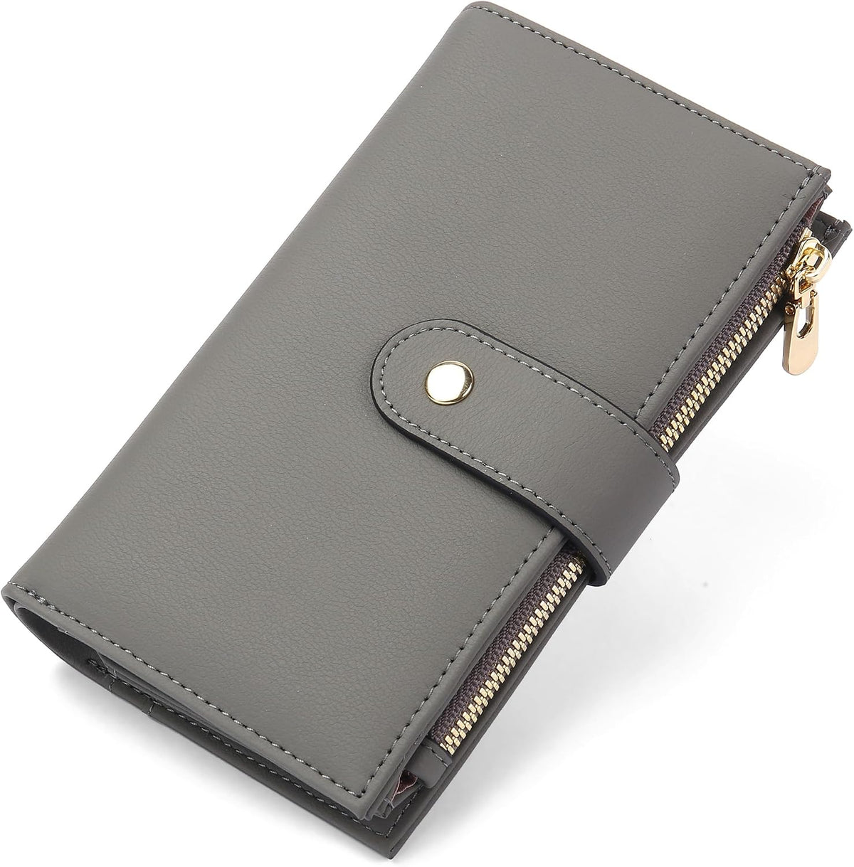 Women's Wallets RFID Blocking Leather Trifold Clutch Wallet Credit Card Holder Ladies Travel Wallet Purse with Passport/Pen Holder