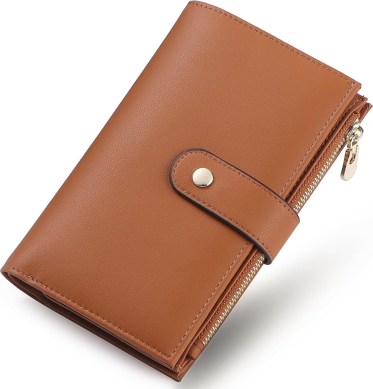 Women's Wallets RFID Blocking Leather Trifold Clutch Wallet Credit Card Holder Ladies Travel Wallet Purse with Passport/Pen Holder