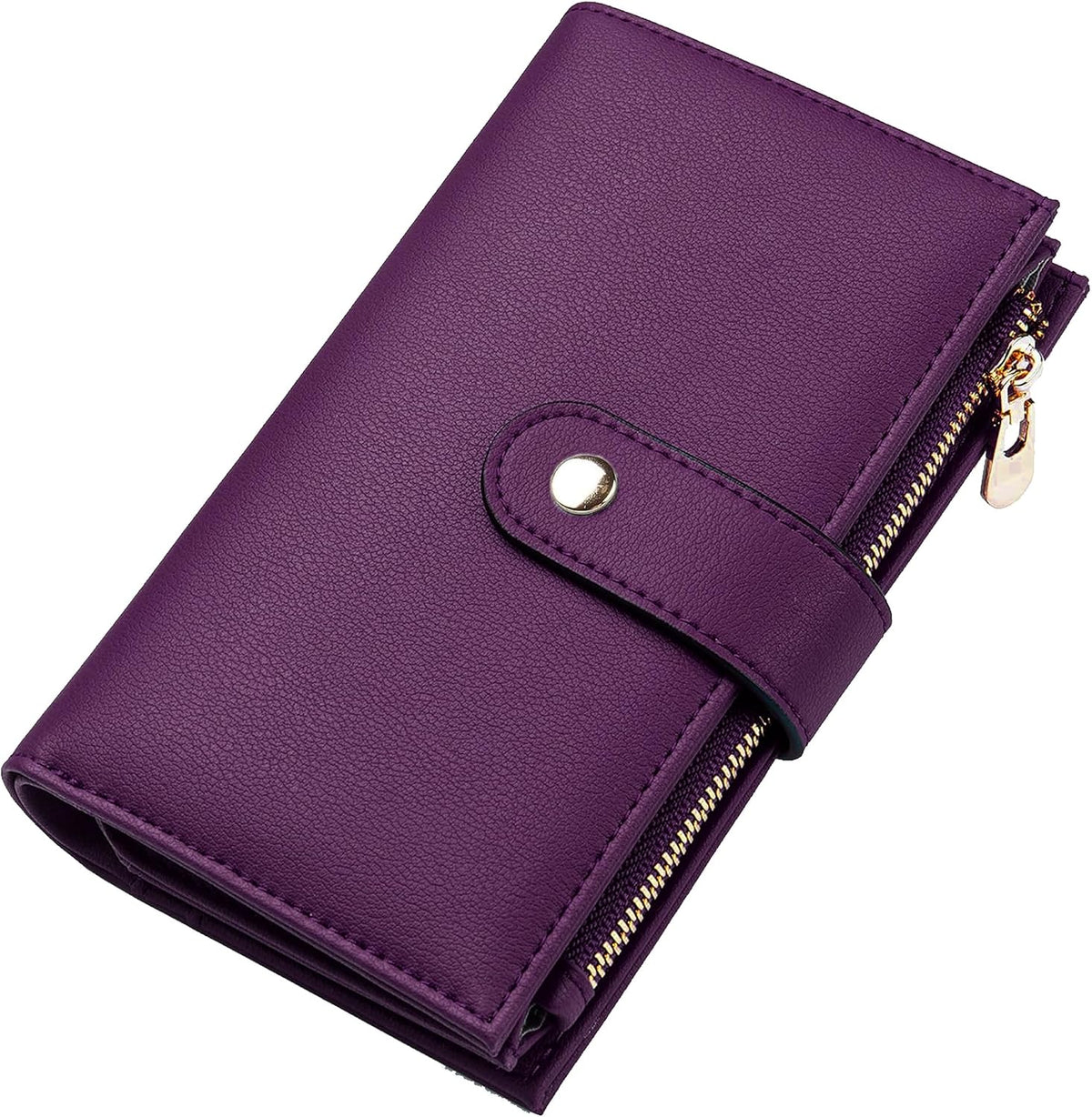 Women's Wallets RFID Blocking Leather Trifold Clutch Wallet Credit Card Holder Ladies Travel Wallet Purse with Passport/Pen Holder