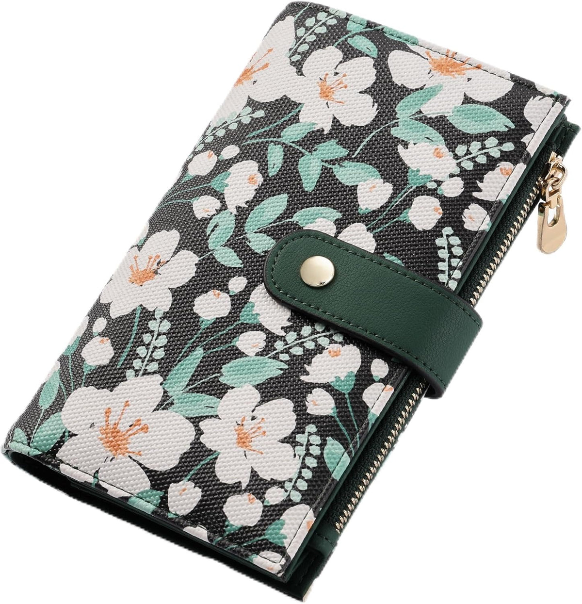 Women's Wallets RFID Blocking Leather Trifold Clutch Wallet Credit Card Holder Ladies Travel Wallet Purse with Passport/Pen Holder