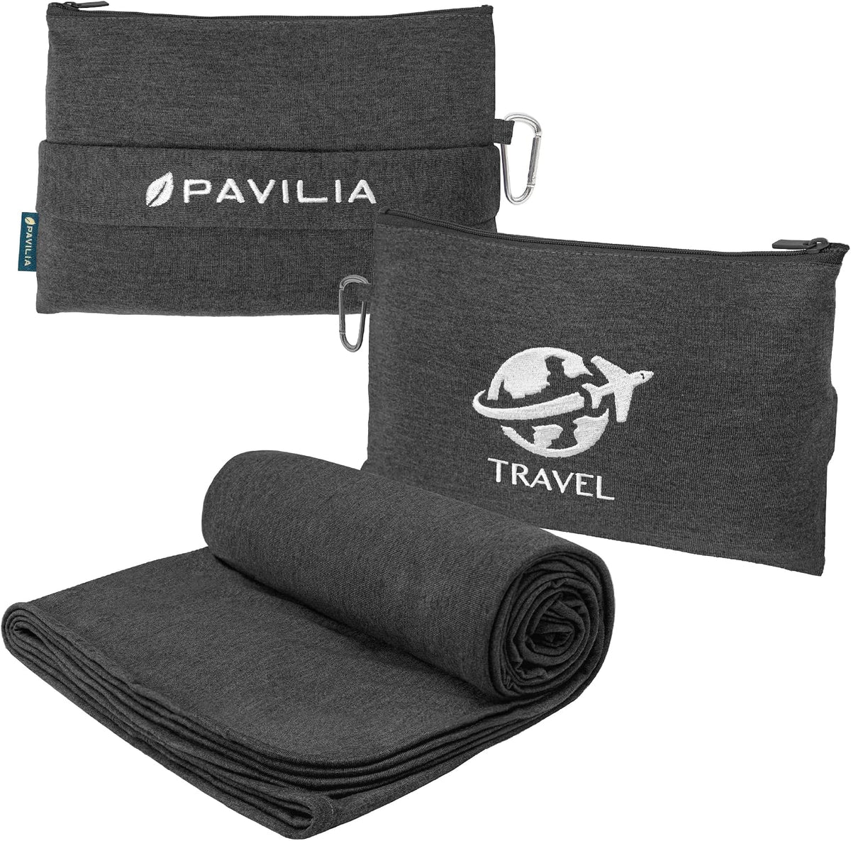 Travel Blanket Airplane Compact Pillow with Bag for Flights, Teal