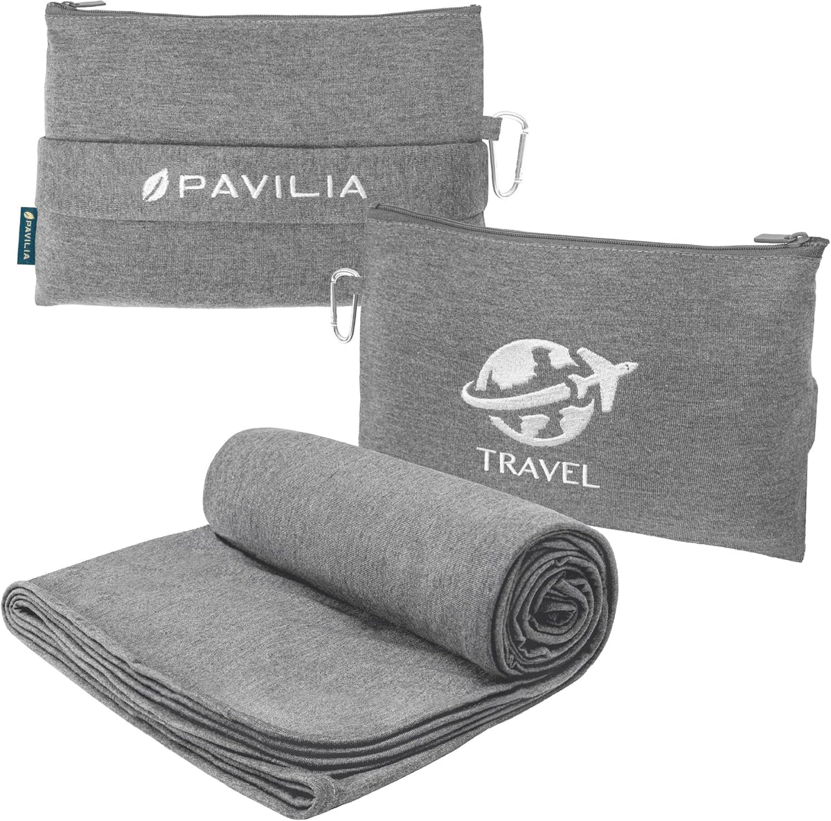 Travel Blanket Airplane Compact Pillow with Bag for Flights, Teal