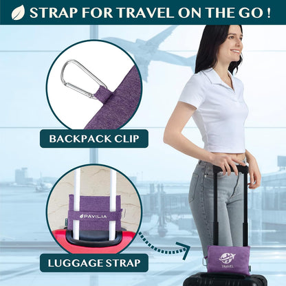 Travel Blanket Airplane Compact Pillow with Bag for Flights, Teal