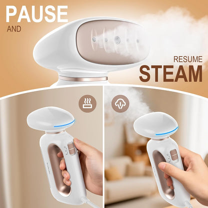 850W Handheld Fabric Steamer for 120V, Sleek Dual-Tone Design