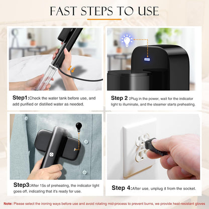 G5 Steam 2-in-1 Professional Handheld Steamer for Clothes,Iron for Clothes