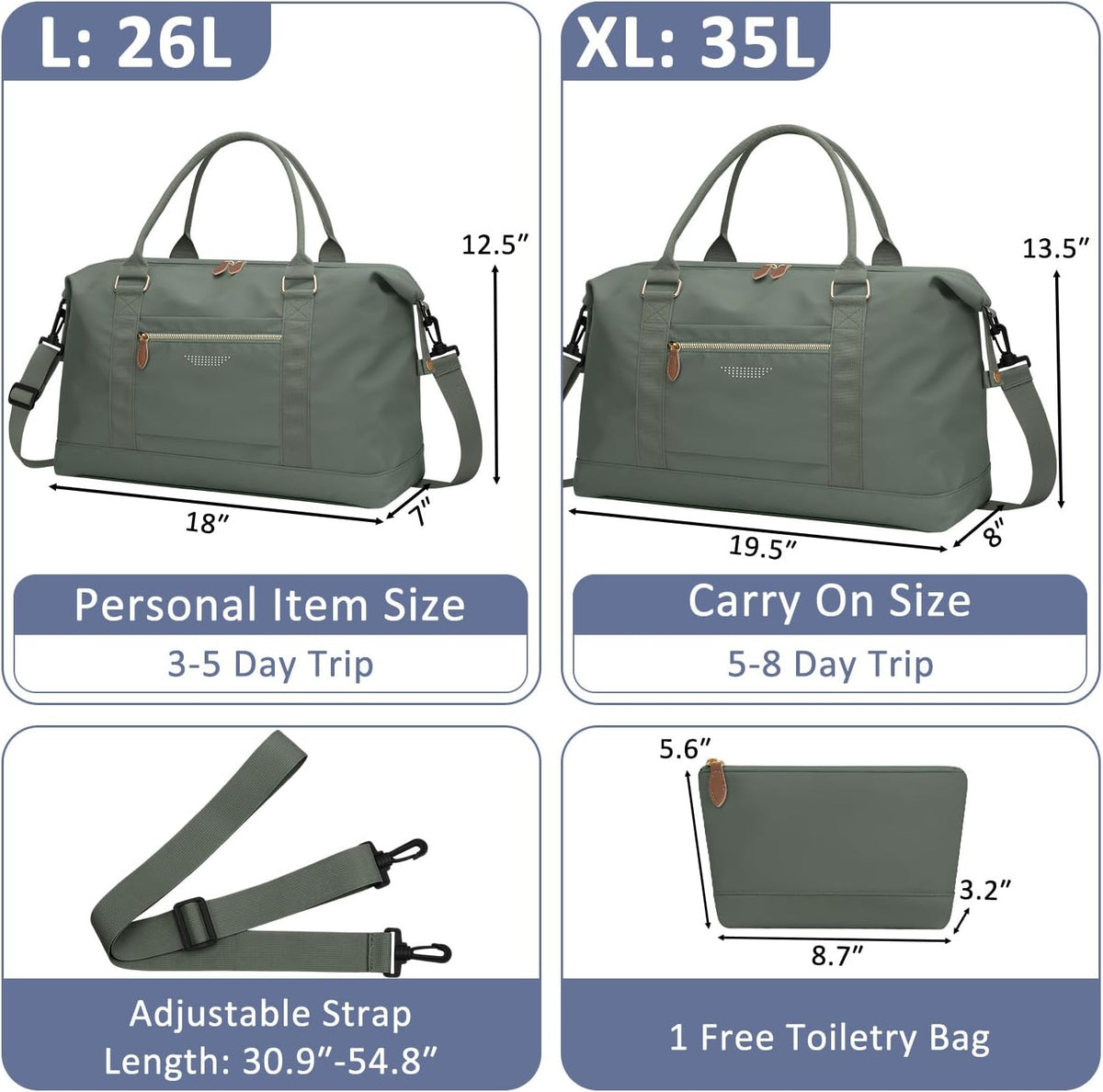 Women Travel Duffle Bags, Weekender Overnight Bag, Hospital Bag