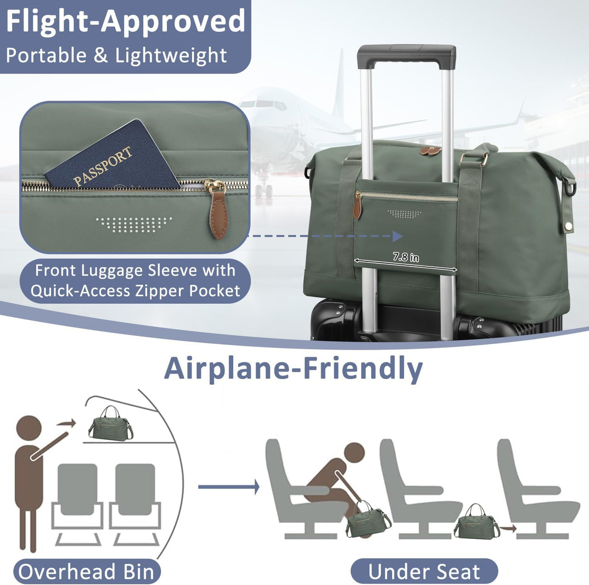 Women Travel Duffle Bags, Weekender Overnight Bag, Hospital Bag