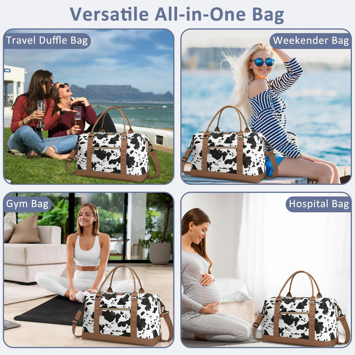 Women Travel Duffle Bags, Weekender Overnight Bag, Hospital Bag